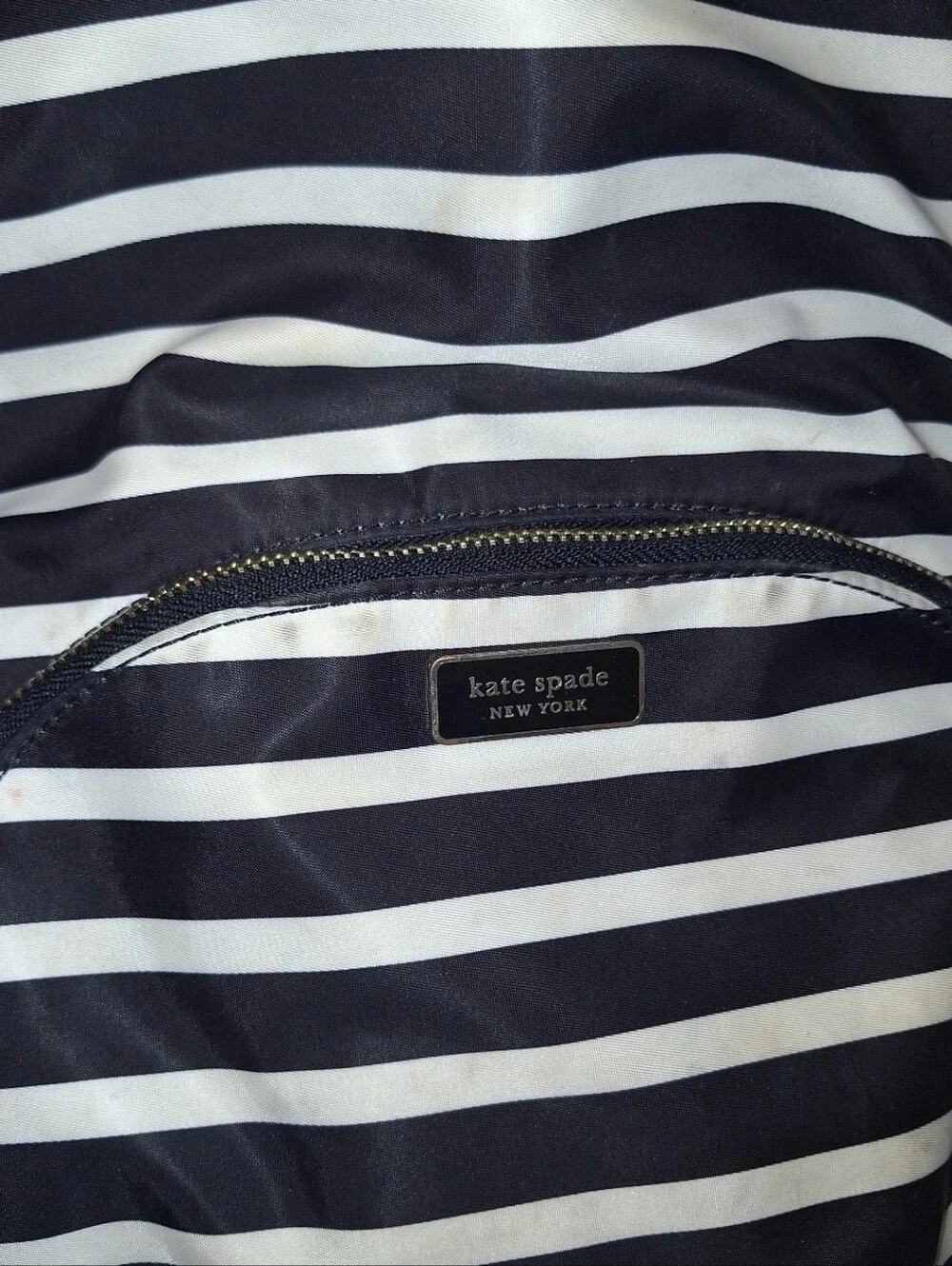 REHAB Kate Spade Black & White Striped Backpack EUC